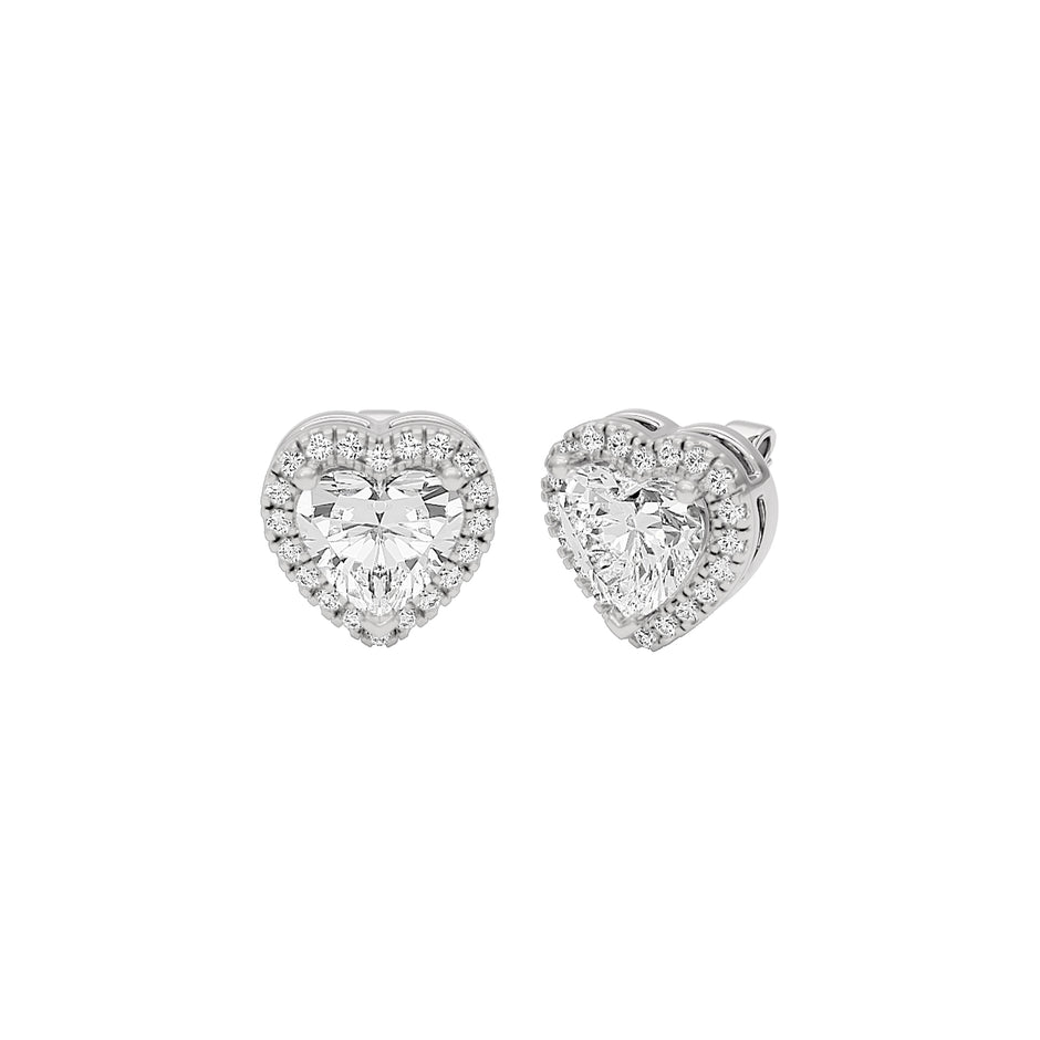 Lovestruck Heart Halo Stud Earrings