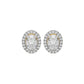 Eclipse Glow Oval Halo Stud Earrings