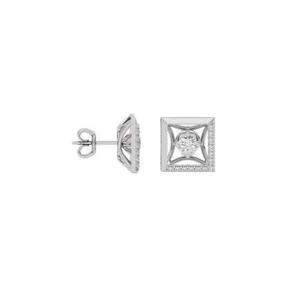 Ethereal Aura Diamond Earrings 18 KT / White Gold