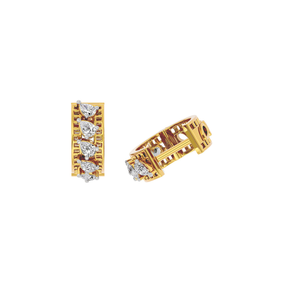 Sapphire Bliss Diamond Earring 18 KT / Yellow Gold