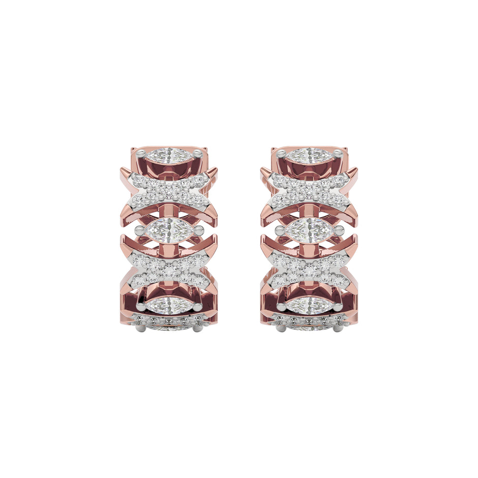 Diamond Petal Drop Earring 18 KT / Rose Gold
