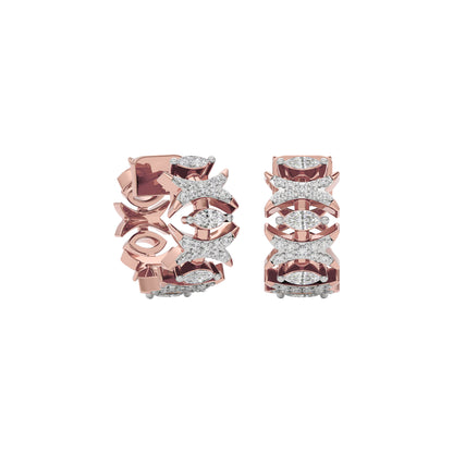 Diamond Petal Drop Earring 18 KT / Rose Gold