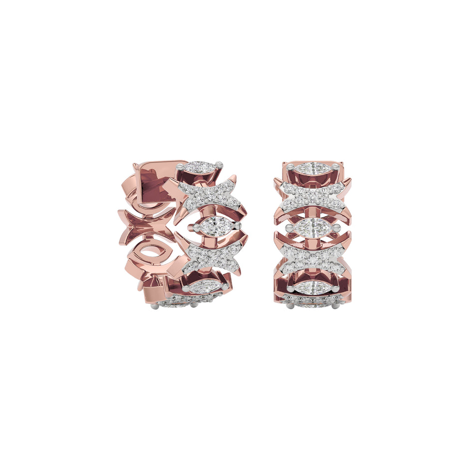 Diamond Petal Drop Earring 18 KT / Rose Gold