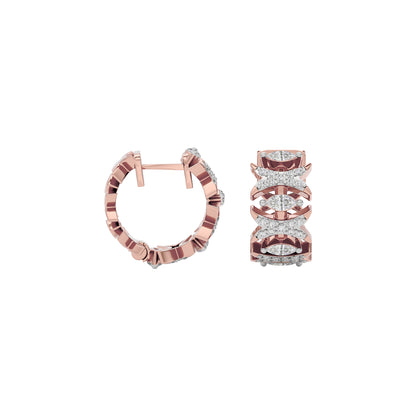 Diamond Petal Drop Earring 18 KT / Rose Gold