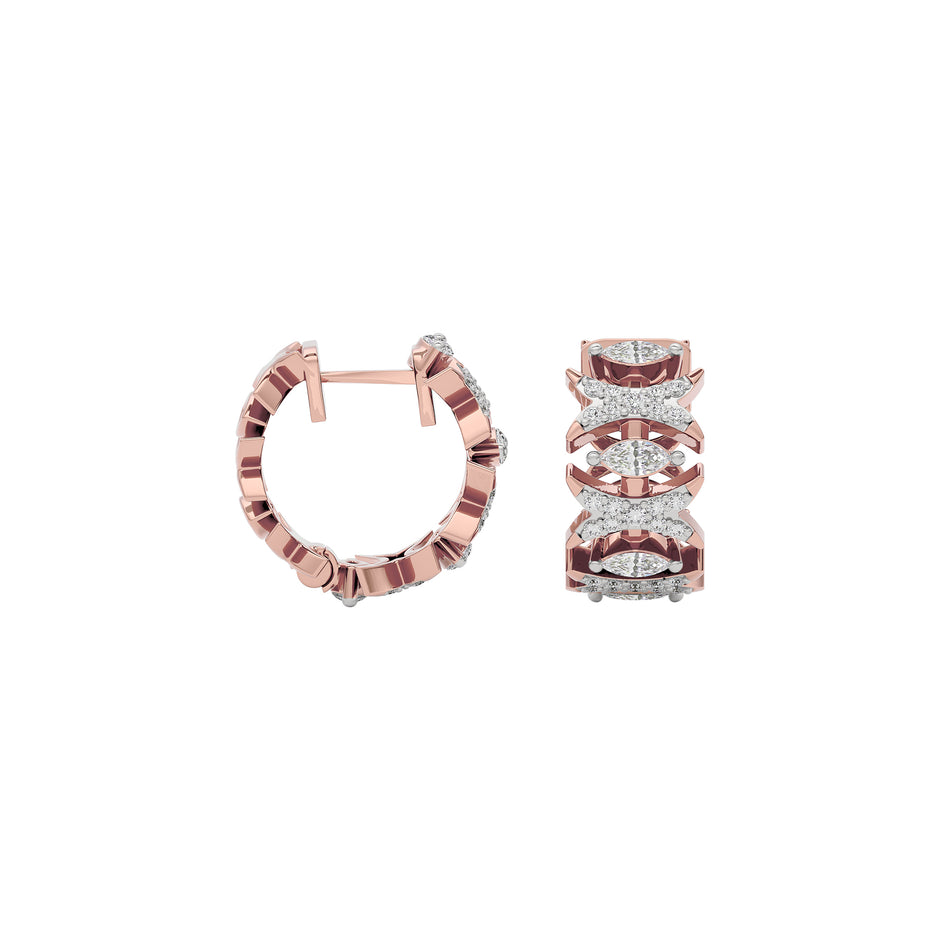 Diamond Petal Drop Earring 18 KT / Rose Gold