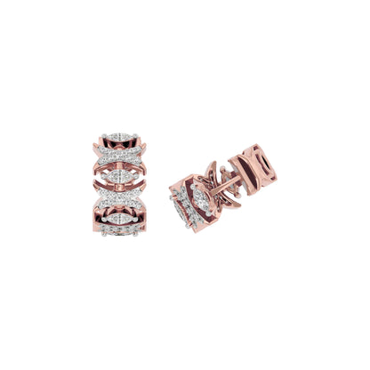 Diamond Petal Drop Earring 18 KT / Rose Gold
