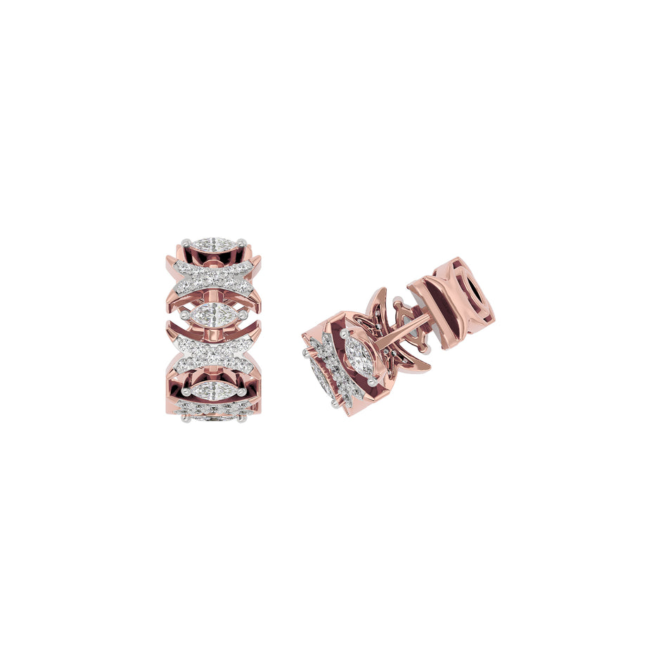 Diamond Petal Drop Earring 18 KT / Rose Gold