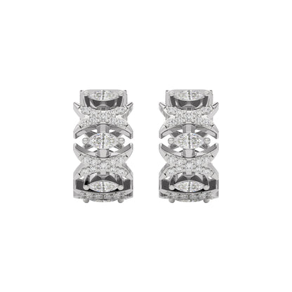Diamond Petal Drop Earring 18 KT / White Gold