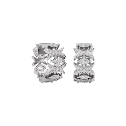 Diamond Petal Drop Earring 18 KT / White Gold
