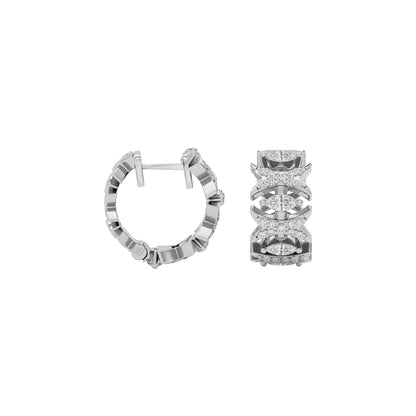 Diamond Petal Drop Earring 18 KT / White Gold
