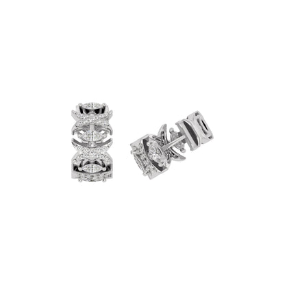 Diamond Petal Drop Earring 18 KT / White Gold