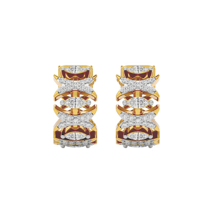 Diamond Petal Drop Earring 18 KT / Yellow Gold