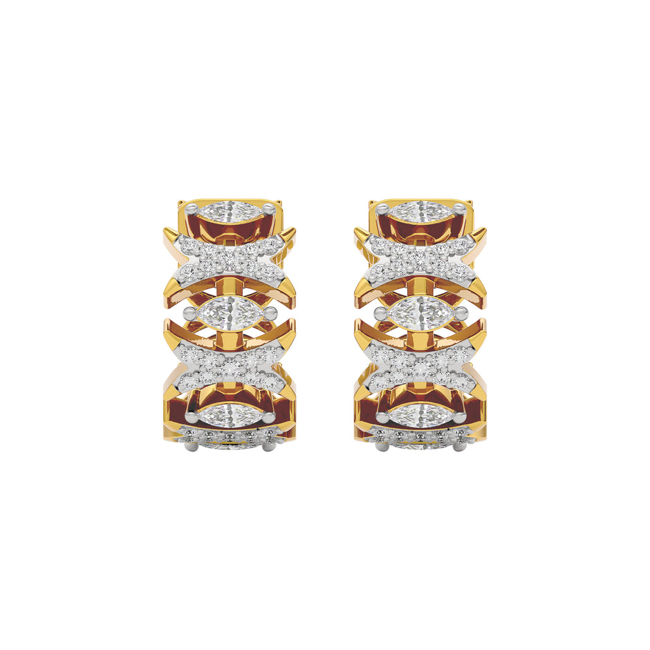 Diamond Petal Drop Earring 18 KT / Yellow Gold