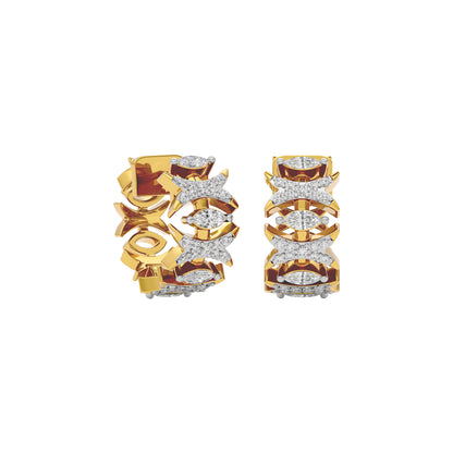Diamond Petal Drop Earring 18 KT / Yellow Gold