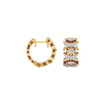 Diamond Petal Drop Earring 18 KT / Yellow Gold