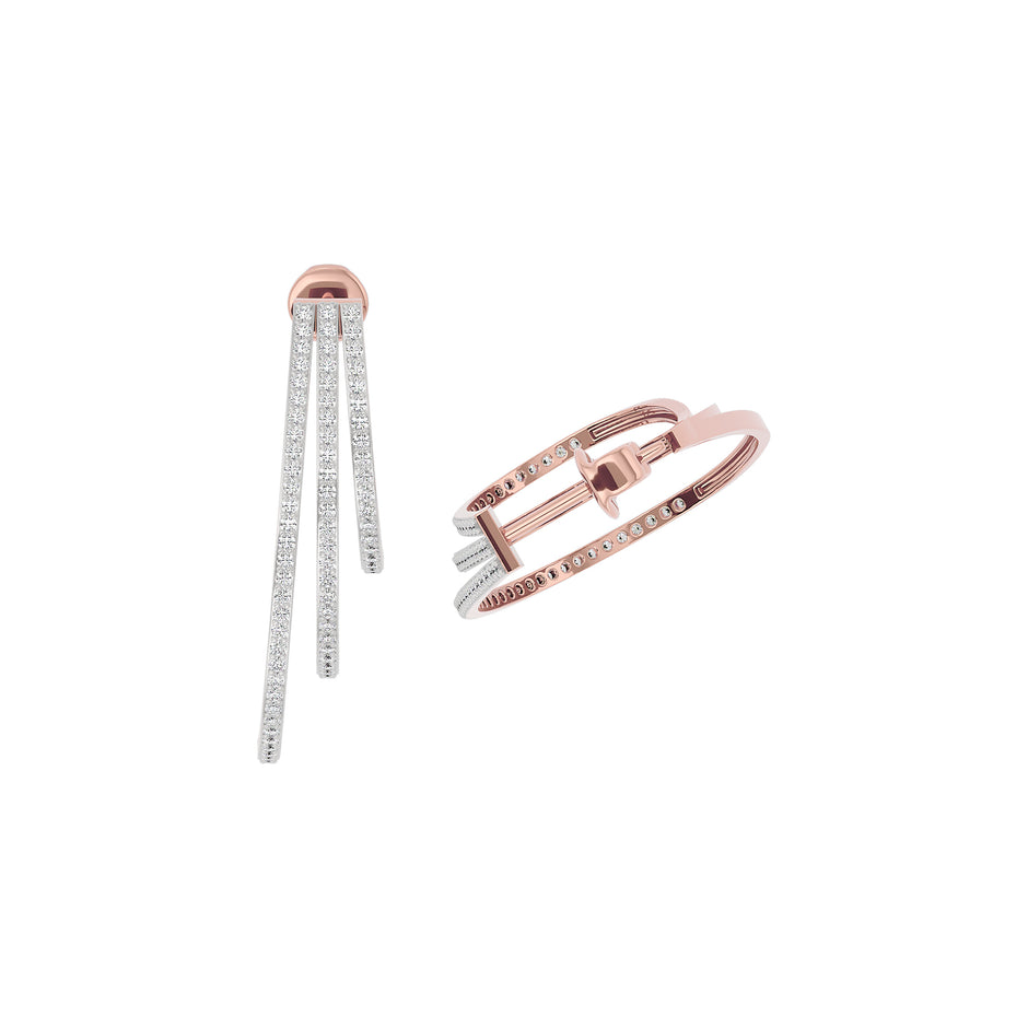 Crystal Dew Diamond Earring 18 KT / Rose Gold