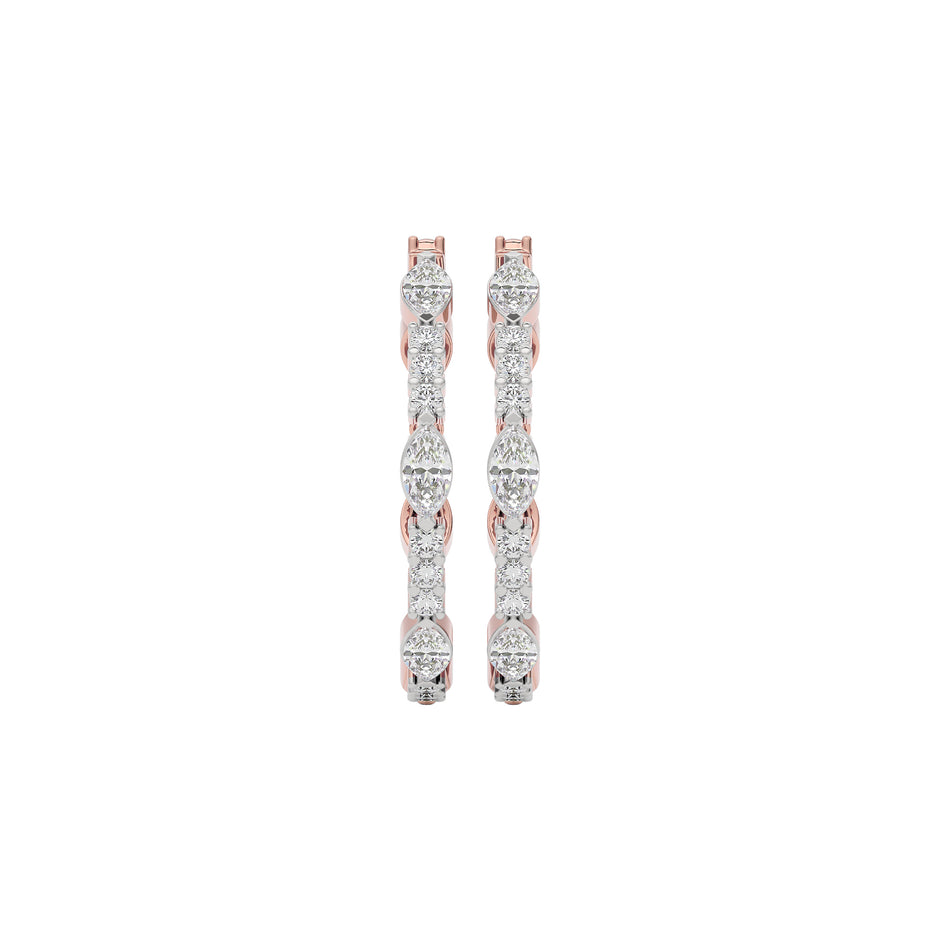 Diamond Halo Spark Diamond Earring 18 KT / Rose Gold