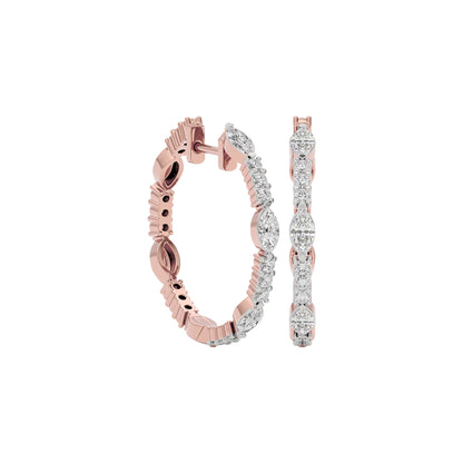 Diamond Halo Spark Diamond Earring 18 KT / Rose Gold