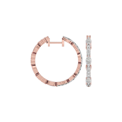 Diamond Halo Spark Diamond Earring 18 KT / Rose Gold