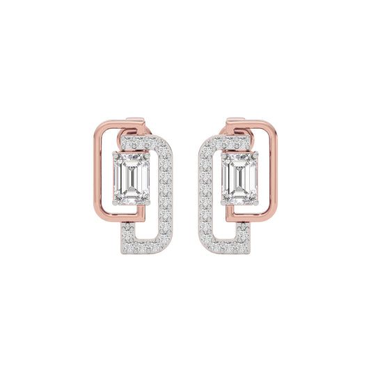 Golden Dewdrop Diamond Earring 18 KT / Rose Gold