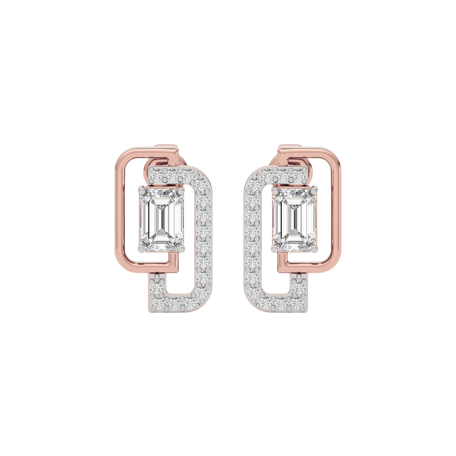 Golden Dewdrop Diamond Earring 18 KT / Rose Gold