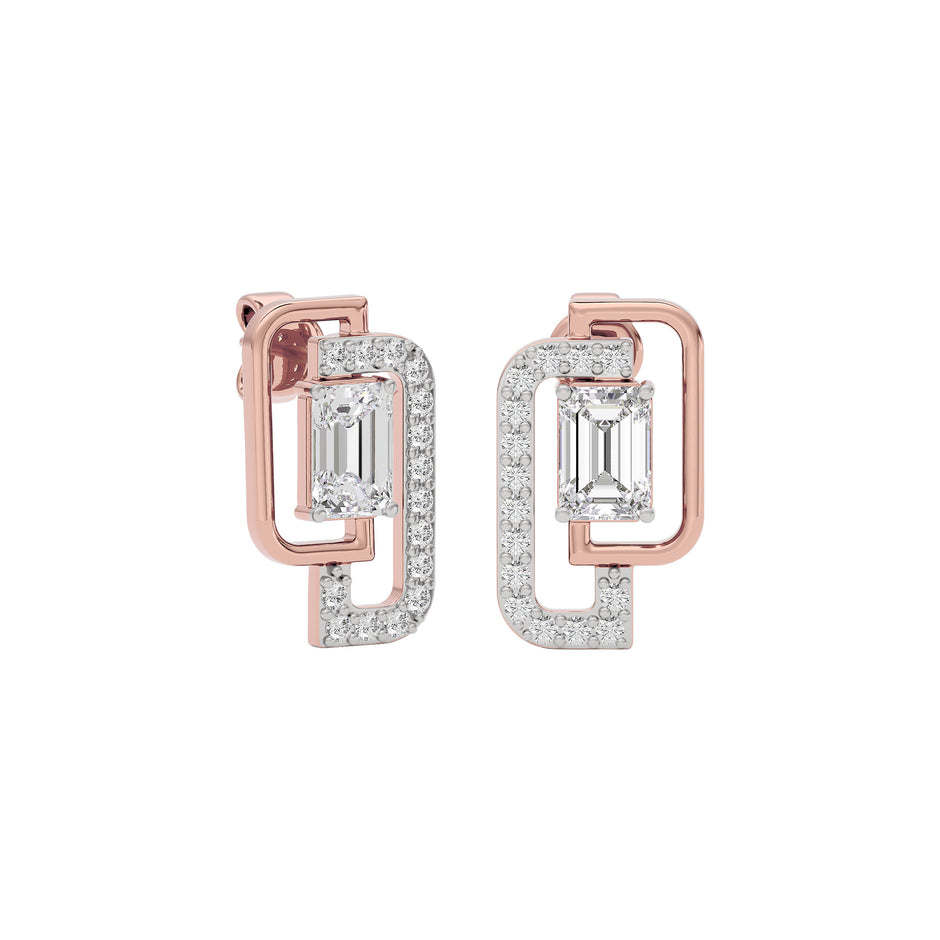 Golden Dewdrop Diamond Earring 18 KT / Rose Gold