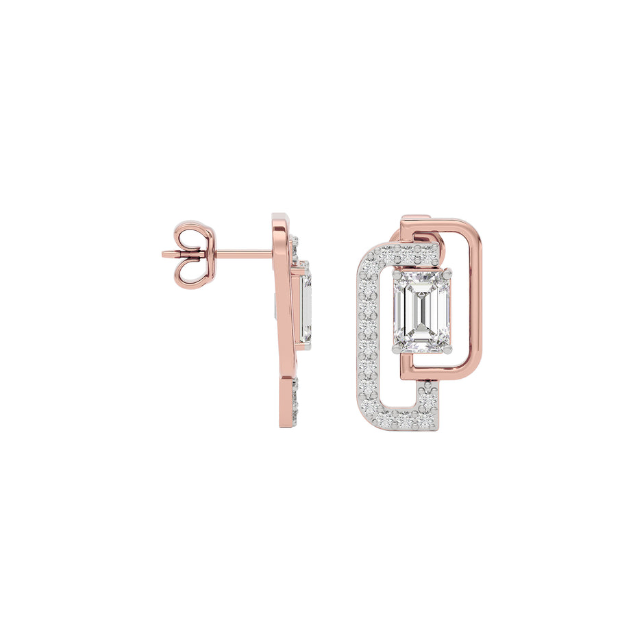 Golden Dewdrop Diamond Earring 18 KT / Rose Gold