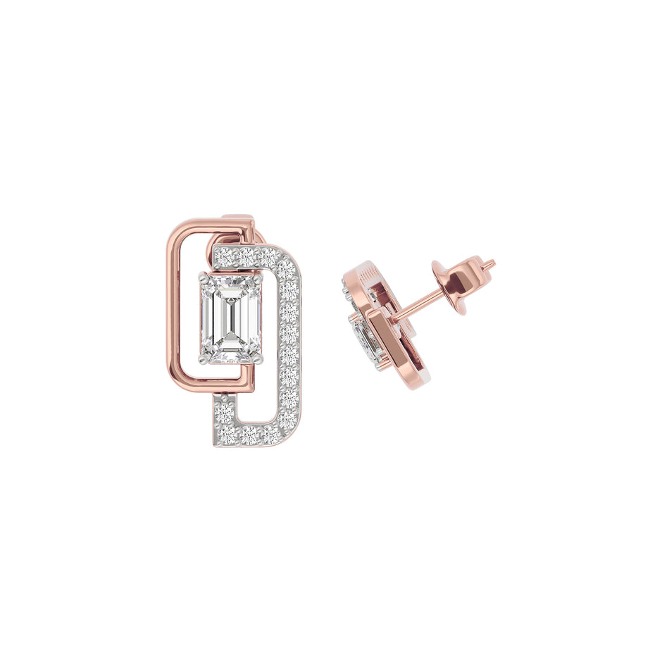 Golden Dewdrop Diamond Earring 18 KT / Rose Gold