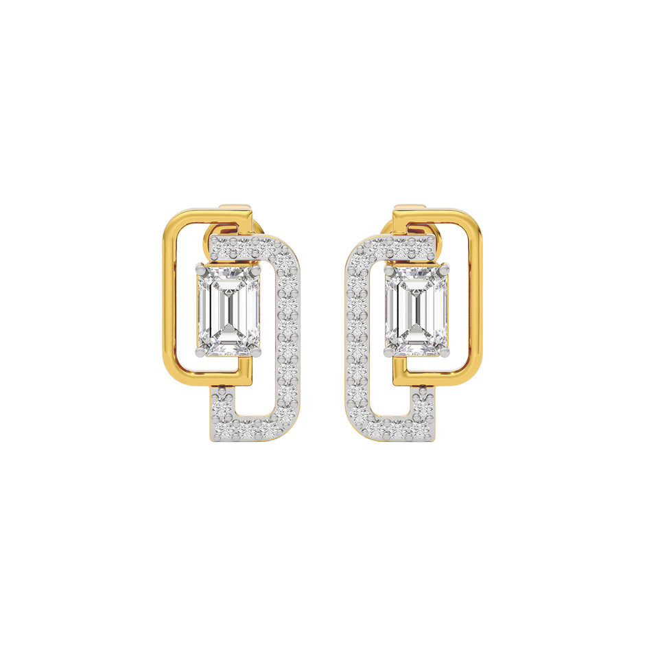 Golden Dewdrop Diamond Earring 18 KT / Yellow Gold