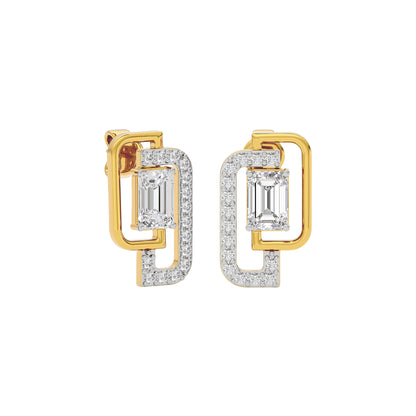 Golden Dewdrop Diamond Earring 18 KT / Yellow Gold