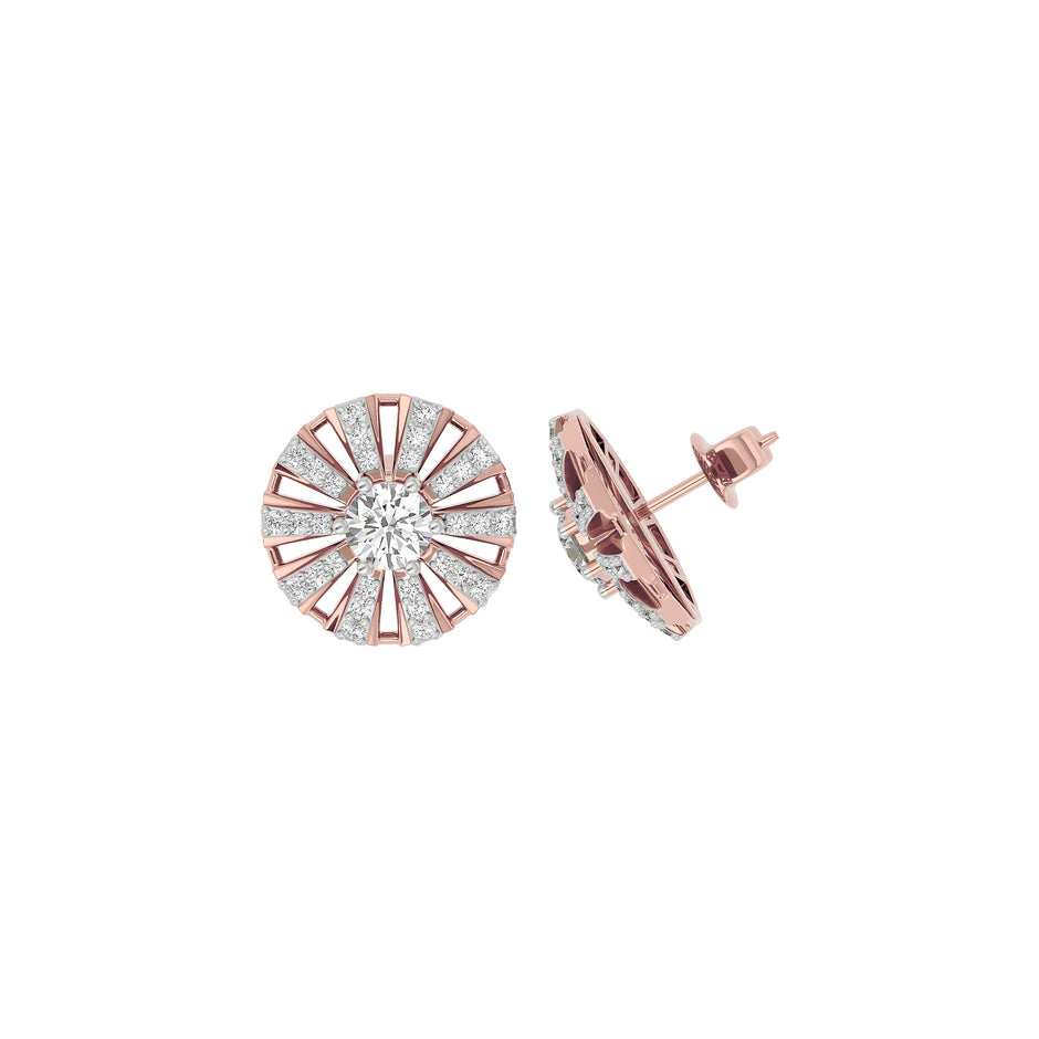 Lustrous Charm Diamond Earring 18 KT / Rose Gold