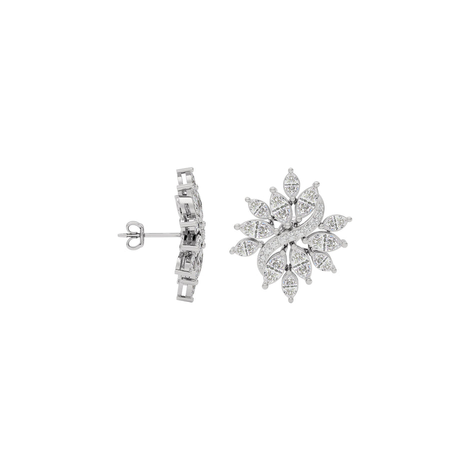 Glimmering Lace Diamond Earring 18 KT / White Gold
