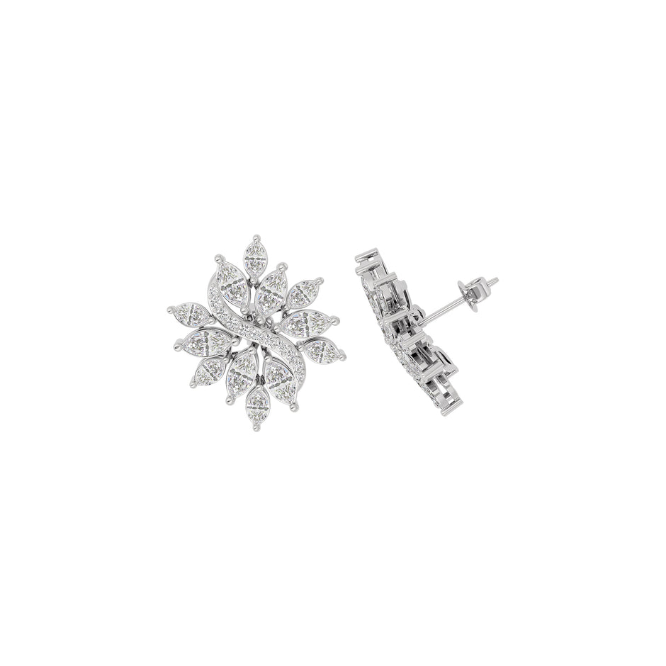Glimmering Lace Diamond Earring 18 KT / White Gold