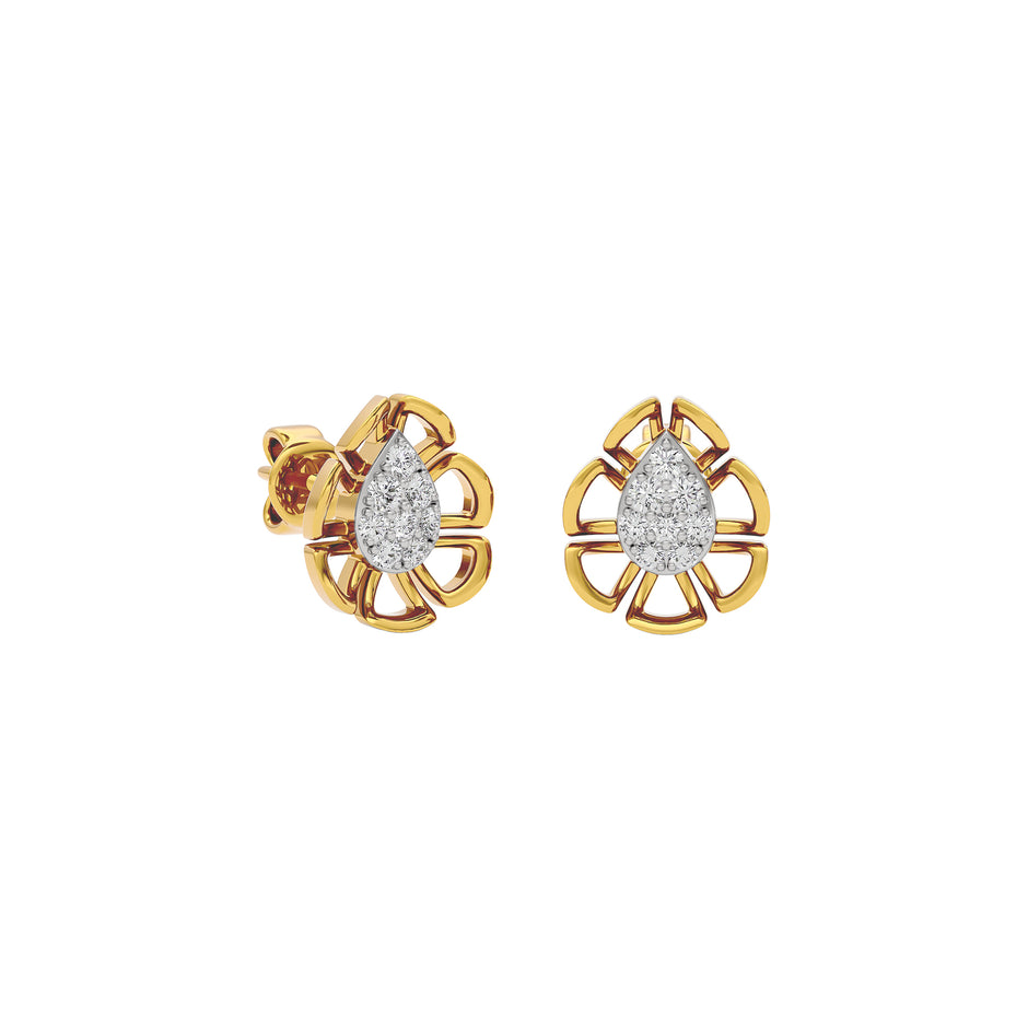 Dazzling Pearl Diamond Earring 18 KT / Yellow Gold