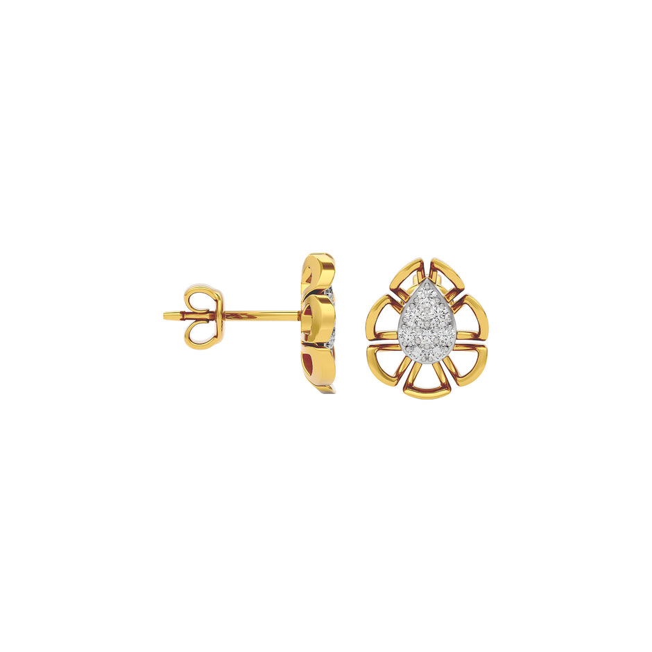Dazzling Pearl Diamond Earring 18 KT / Yellow Gold