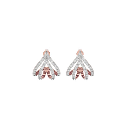 Arrow Edge Diamond Bali Earrings
