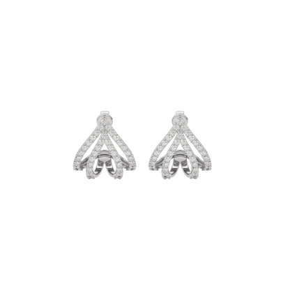 Arrow Edge Diamond Bali Earrings