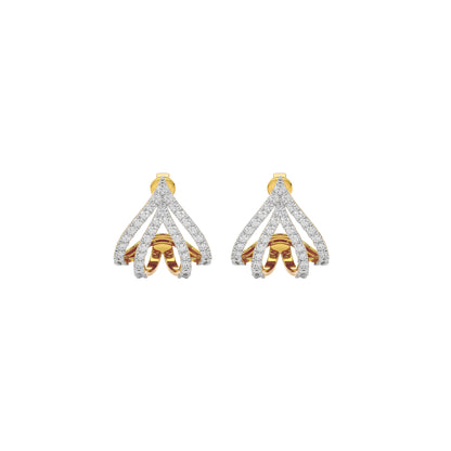 Arrow Edge Diamond Bali Earrings
