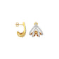 Arrow Edge Diamond Bali Earrings