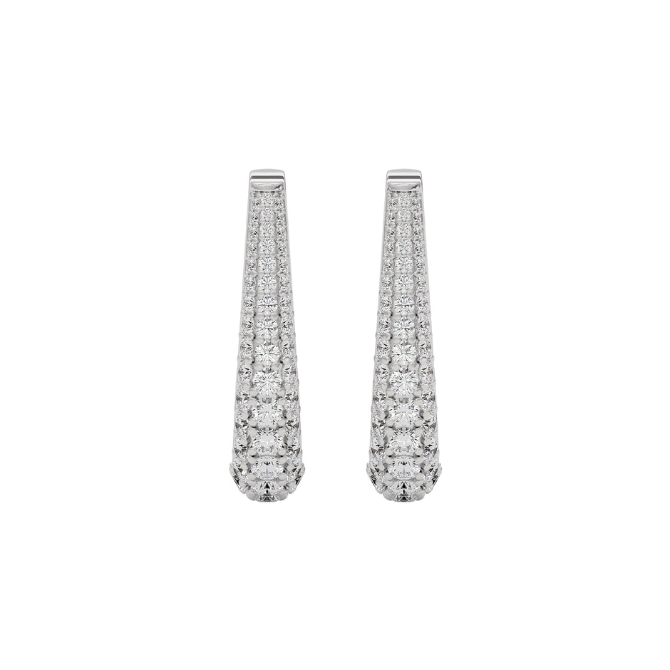 Sapphire Glow Diamond Earring 18 KT / White Gold