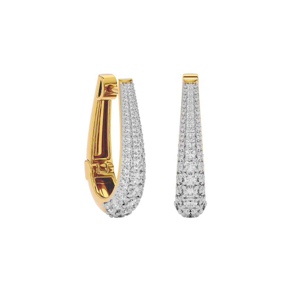Sapphire Glow Diamond Earring 18 KT / Yellow Gold