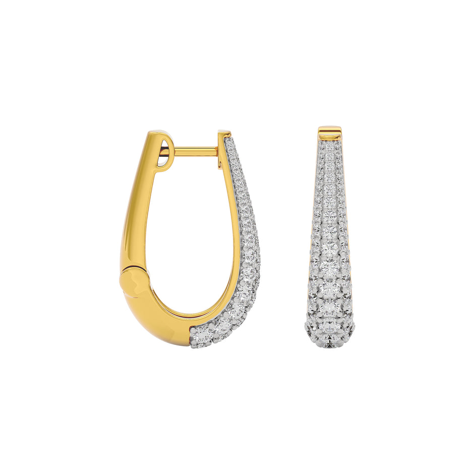 Sapphire Glow Diamond Earring 18 KT / Yellow Gold