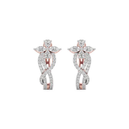 Crystal Petal Diamond Earring