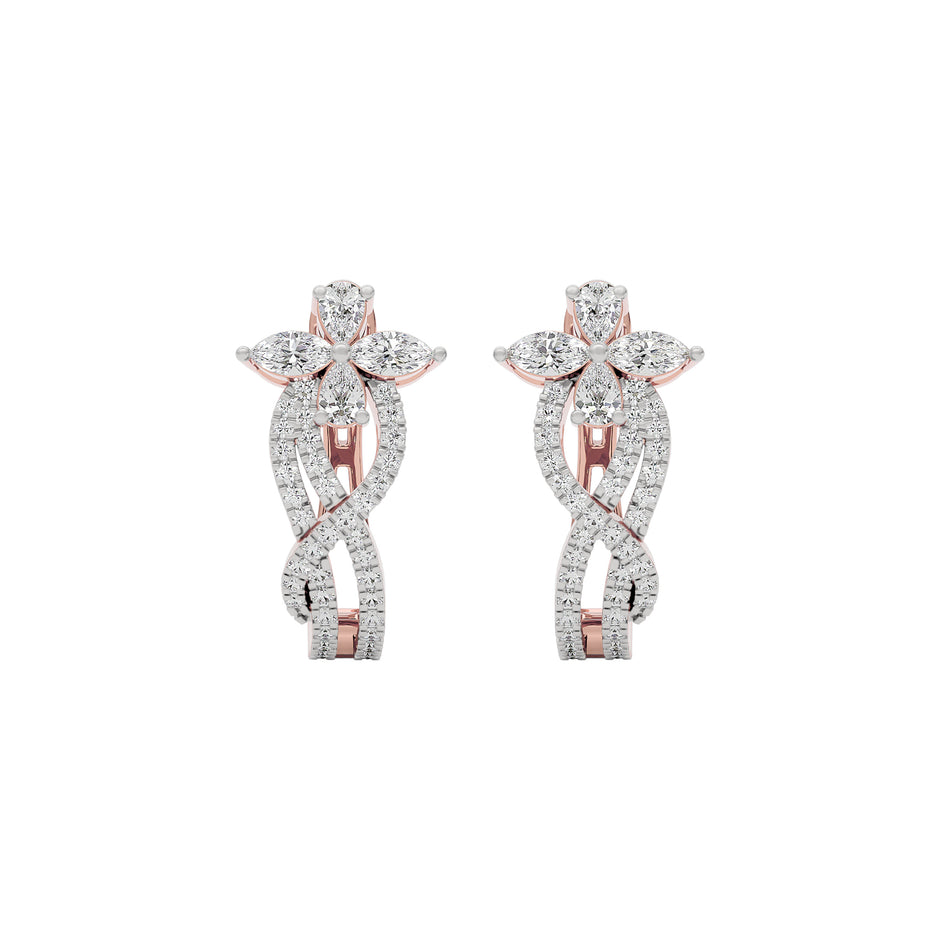Crystal Petal Diamond Earrings