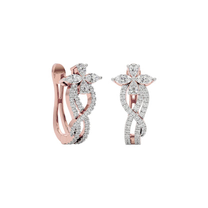 Crystal Petal Diamond Earrings