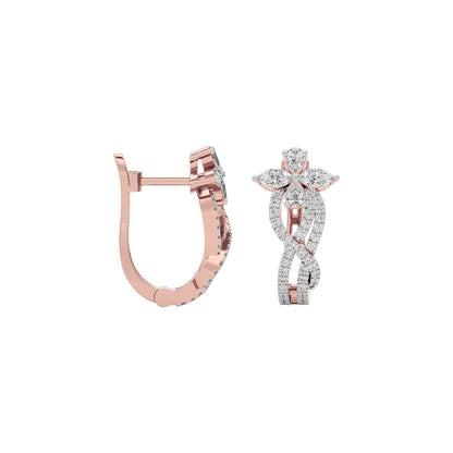 Crystal Petal Diamond Earrings