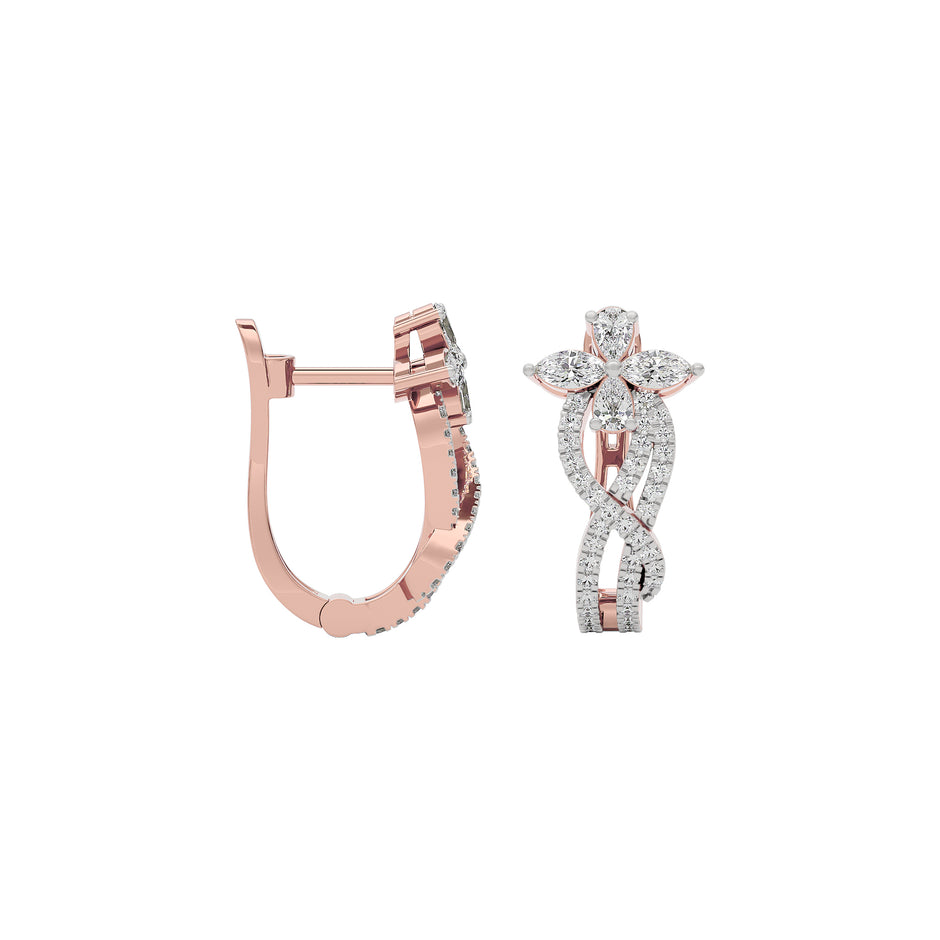 Crystal Petal Diamond Earrings