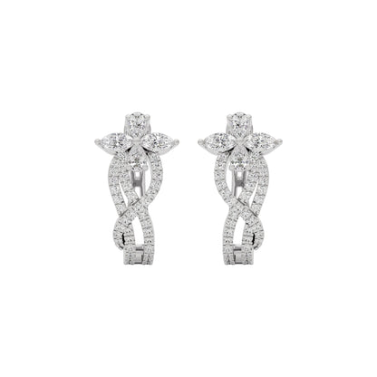 Crystal Petal Diamond Earrings