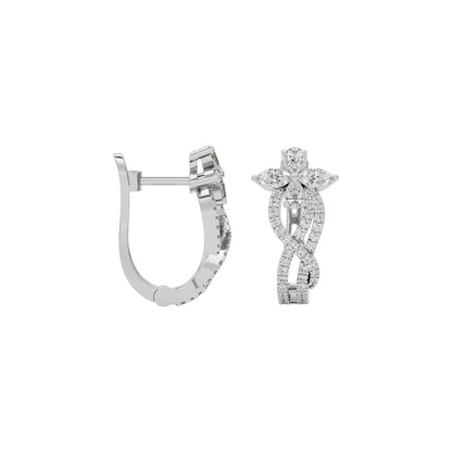 Crystal Petal Diamond Earrings