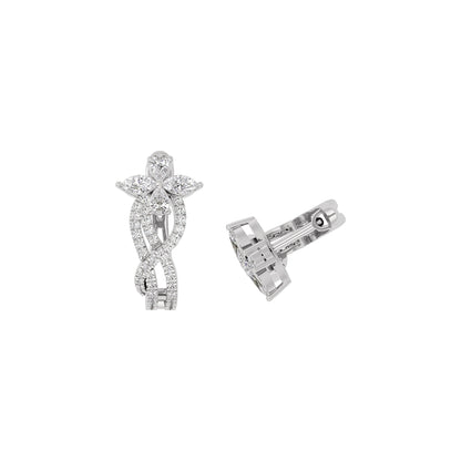 Crystal Petal Diamond Earrings
